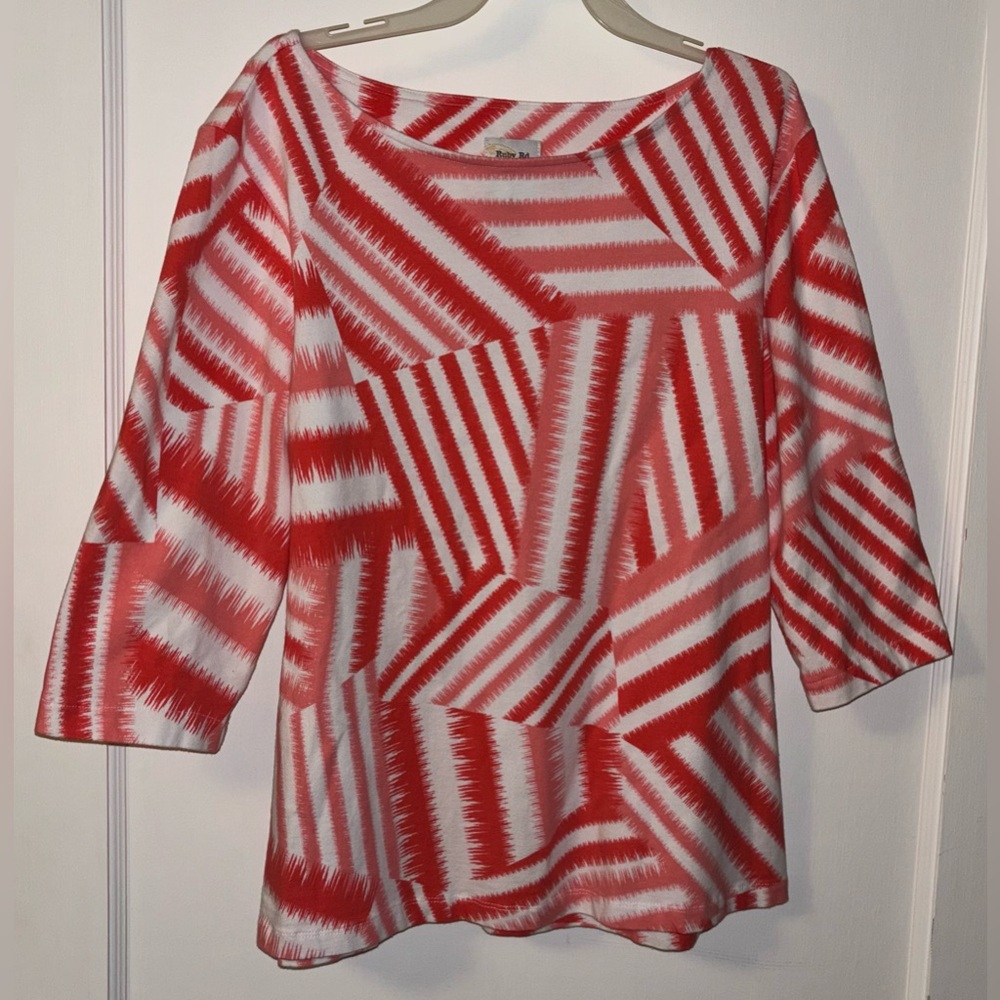 Ruby Rd. Favorites Coral Quarter Sleeve Blouse